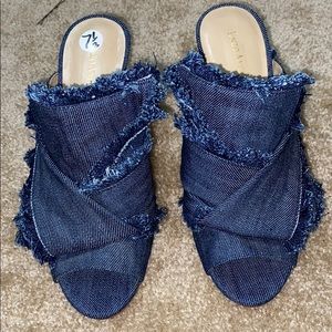 Enzo Angiolini blue denim heels
